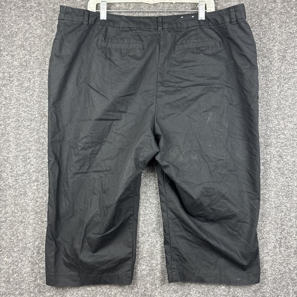 Croft & Barrow Pants Womens 18W Short Black Natural Fit  Stretch Ankle Capri - Picture 2 of 6